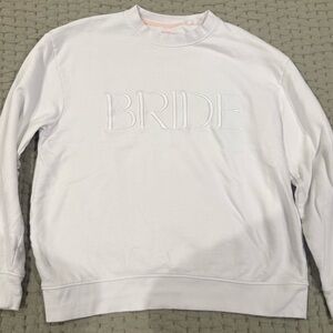 Elegant White 'Bride' Women's Crew Neck Sweater